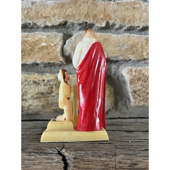 Vintage Plastic 1st Holy Communion Cake Topper Girl & Jesus Figure Original Box - Picture 5 of 10